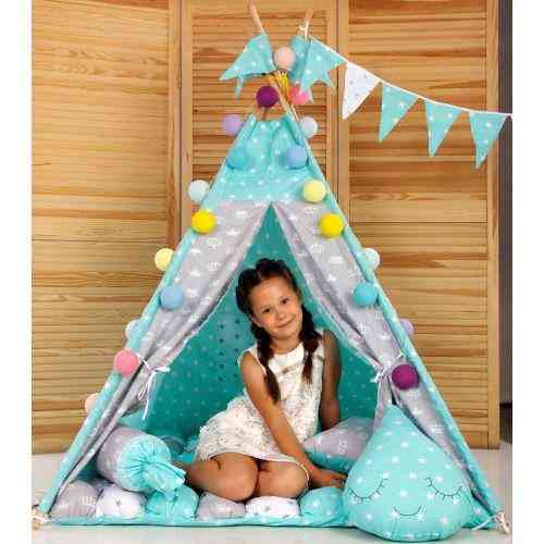 Вігвам Хатка комплект Бонбон Королівський м'ята (з коронами) Київ