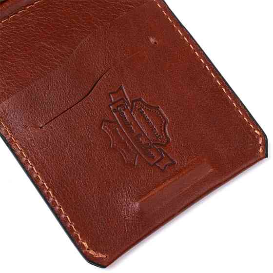 Мужской кожаный зажим для денег GRANDE PELLE 11361 Коричневый Киев
