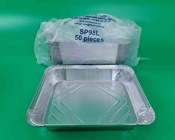 Контейнер из пищевой алюминиевой фольги прямоугольный 3100мл SP98L 50 штук (1 пачка) Харьков