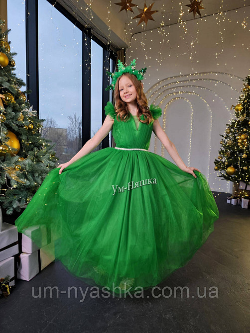 Зелене пишне плаття 134-152 Кривий Ріг - фото 2