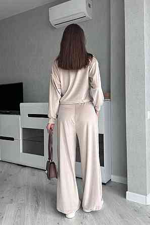 Жіночий стильний костюм з турецького королівського велюру Бежевий, 42/44 Одеса