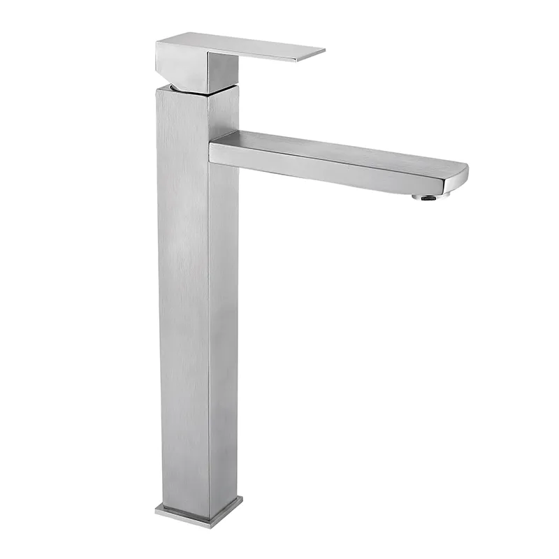 Сучасний змішувач Zerix KUB-001-High для умивальника з нержавіючої сталі SUS304 Харків - фото 1