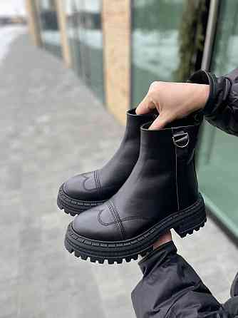 Olli Жіночі черевики OLLI чорні натуральна шкіра з хутром висота 15см (K-46-Астра 5290) 37р.38р Коломия