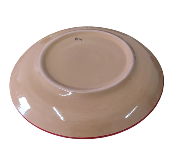 Ляган тарелка ручной работы 32см с красным рисунком Винница