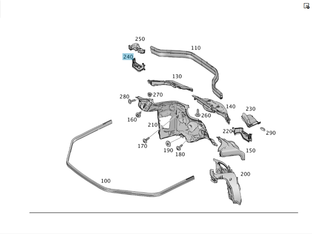Mercedes-Benz  A1666820423 Пластиковий кронштейн - тримач трубок над передньою правою аркою колеса ML/GLE W166 GL/GLS X166 GLE Coupe C292 Одеса - фото 4