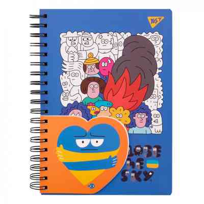 Блокнот Yes 2 в 1 В5 В7 80 арк 20 арк подвійна спіраль Stand with Ukraine клітинка (151781) Вінниця