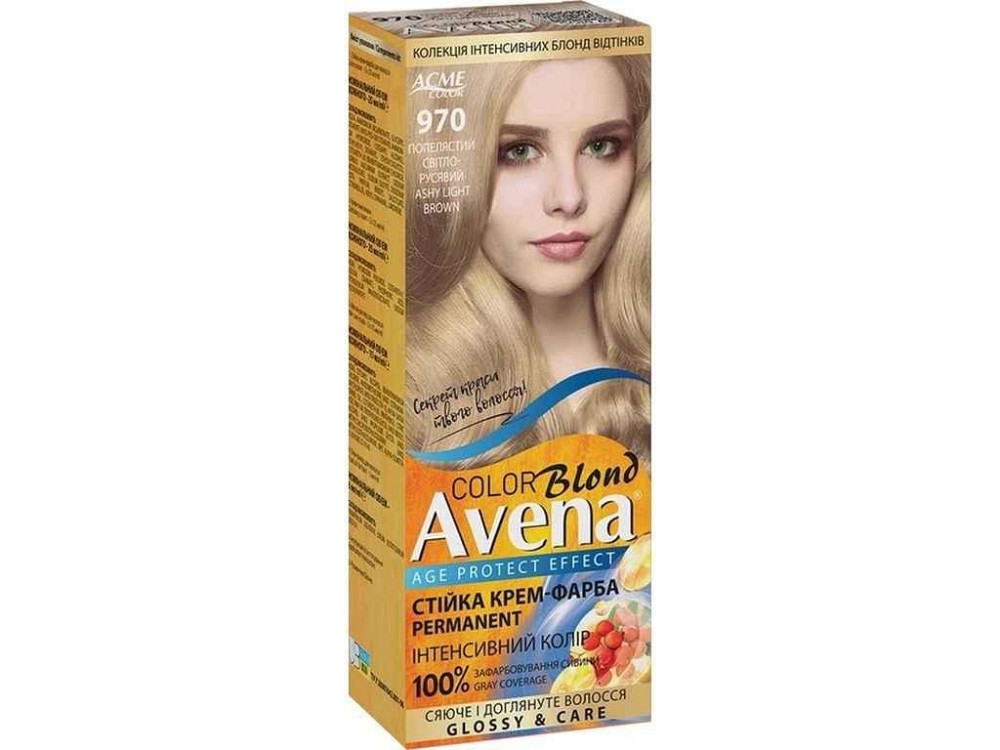Крем-фарба для волосся Blond Color 970 Попелястий світло-русявий ТМ AVENA Київ - фото 1