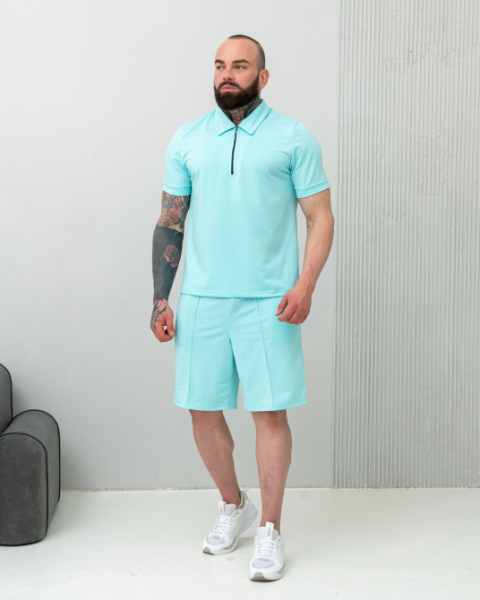 Комплект чоловічий футболка шорти Блакитний L Харків - фото 2