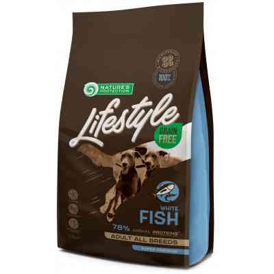 Сухой корм для собак Nature's Protection Lifestyle Grain Free White Fish Adult All Breeds 1.5 кг (NPLS45684) Винница
