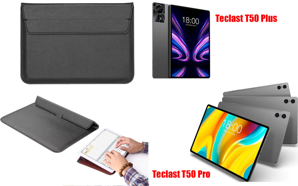 Чехол-конверт VitoCase для Teclast T50 Plus, T50 Pro, с функцией подставки для планшета Черный Киев - изображение 1