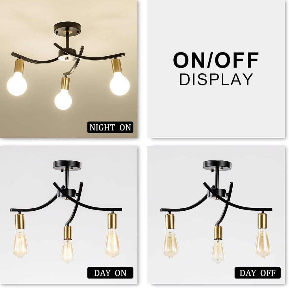 Люстра светильник Plfann 50 см черно-золотой окрашен 3-х ламповый из Германии Днепр - изображение 3