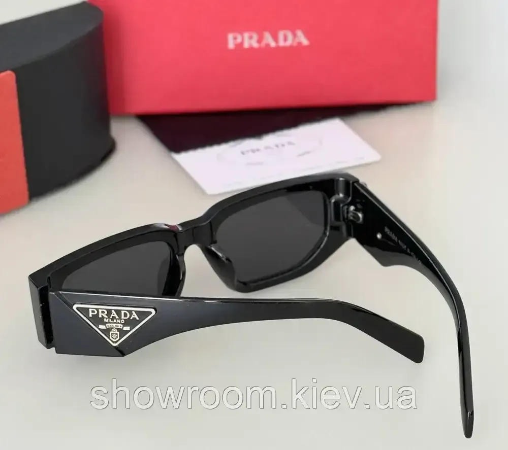 Жіночі брендові сонцезахисні окуляри Prada (9782) black Київ - фото 2