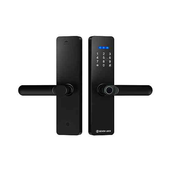Умный дверной биометрический замок SEVEN LOCK SL-7740BF black Киев
