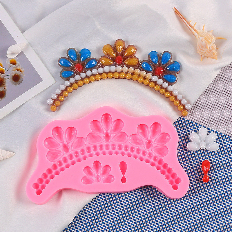 Молд силиконовый Ожерелье 126 на 67 мм розовый Киев - изображение 6