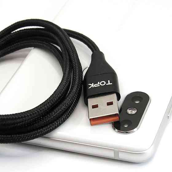 Магнітний MicroUsb кабель Topk 1 м Black Київ