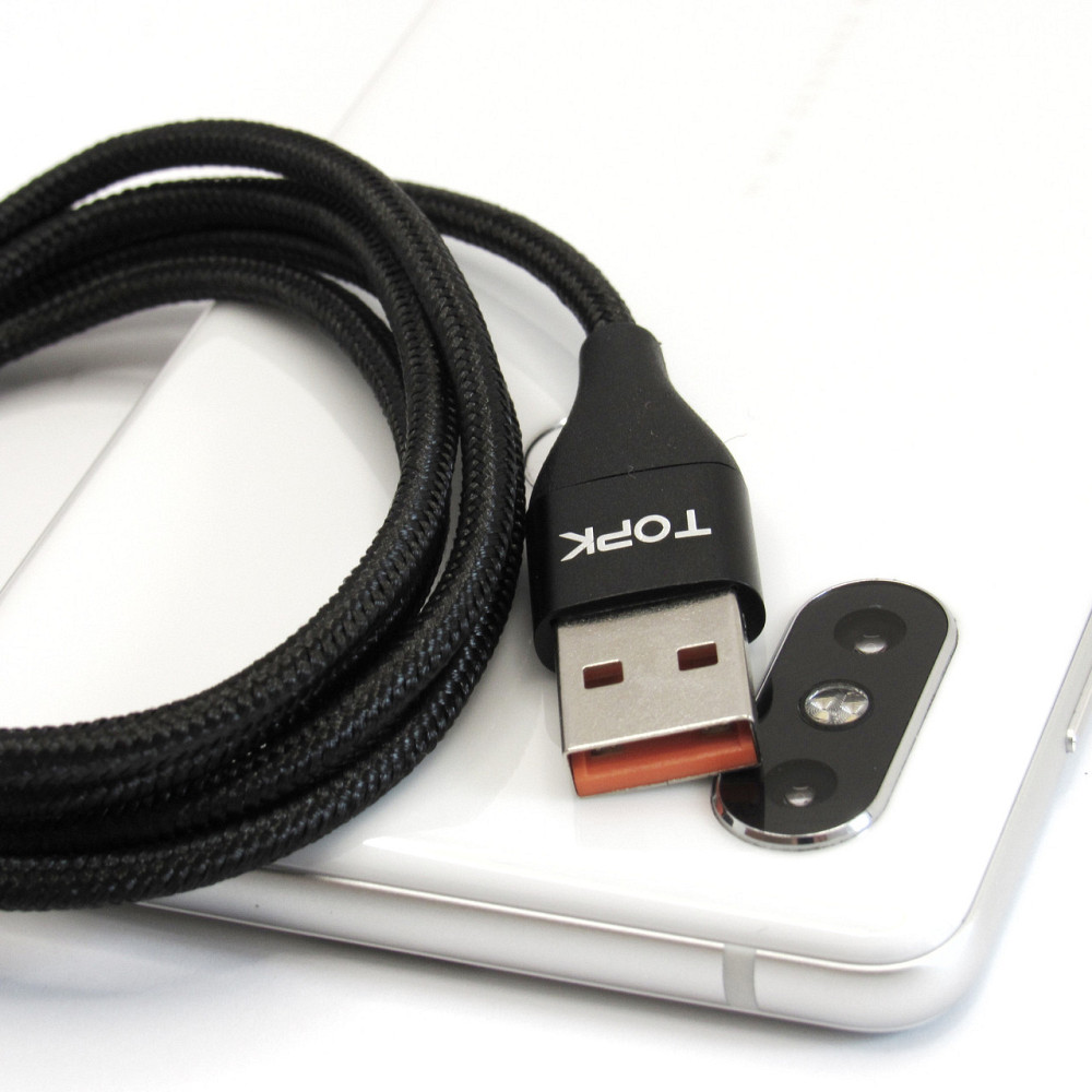Магнитный MicroUsb кабель Topk 1м Black Киев - изображение 3