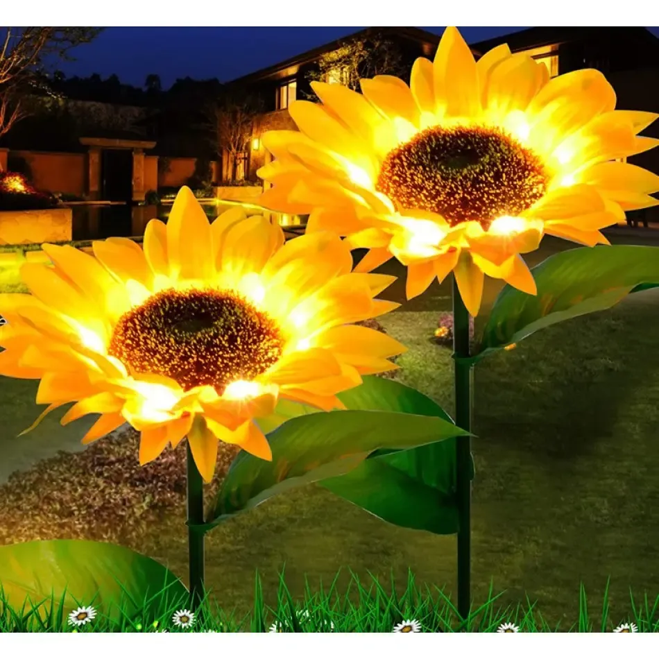 Садовый светильник на солнечной батарее Подсолнечник, 75 см, Теплый белый / Газонный светодиодный фонарь Коломия - фото 9