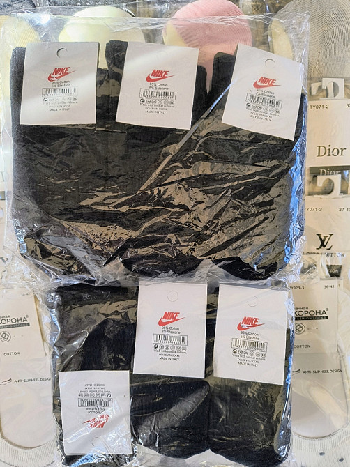 Детские высокие качественные хлопковые носки Черные в наборе по 6 штук Nike. Размер 31-34 Киев - изображение 7