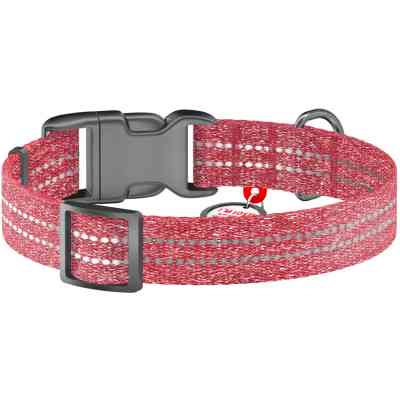 Нашийник для тварин WAUDOG Re-cotton з QR паспортом світловідбивний Ш 15 мм Д 25-35 см червоний (02863) Вінниця