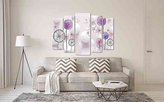 Модульна картина у вітальню/спальню Ніжні квіти    LM014_5 90х132 см Київ