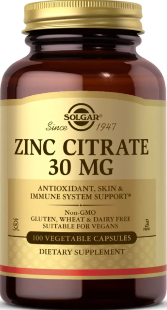 Цитрат цинка SOLGAR Zinc Citrate 30mg 100 раст капс Киев - изображение 1