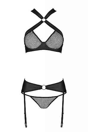 Комплект нижнего белья в сеточку AMANDA SET black S/M - Passion Sex Aura Киев