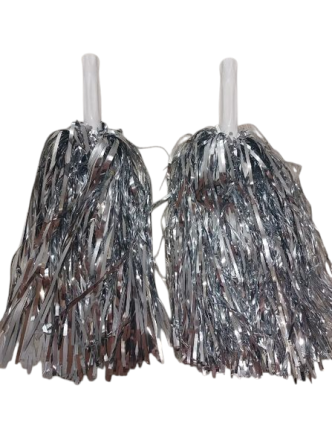 Помпоны для черлидинга для болельщиков 2 штуки 31 см серебристый Киев