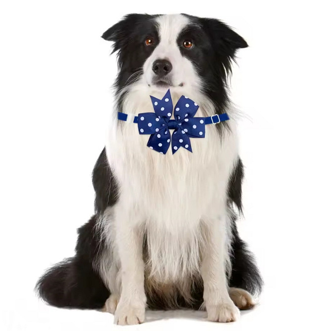 Бантик на шию для собак та котів one size синьо-білий Київ - фото 2