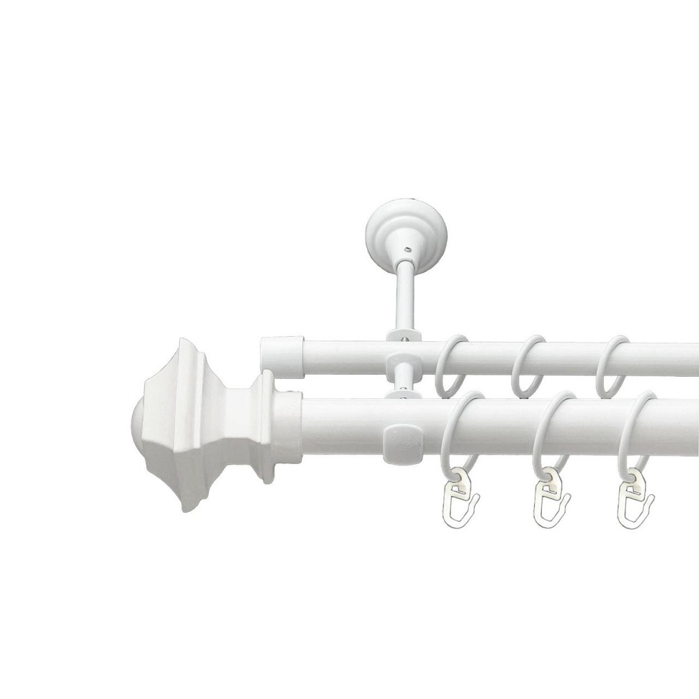 Карниз Orvit Борджеза металевий дворядний відкритий гладка труба кільце металеве Арктіс 25\16 мм 200 см Львов - изображение 1
