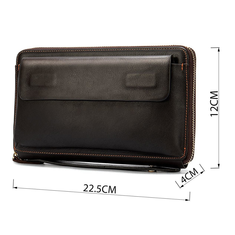 Мужской клатч-барсетка с ремешком на руку Коричневый (Vintage) Киев - изображение 7