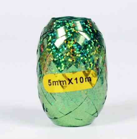 Лента для шариков с голограммой 5 мм на 10 м зеленый Киев
