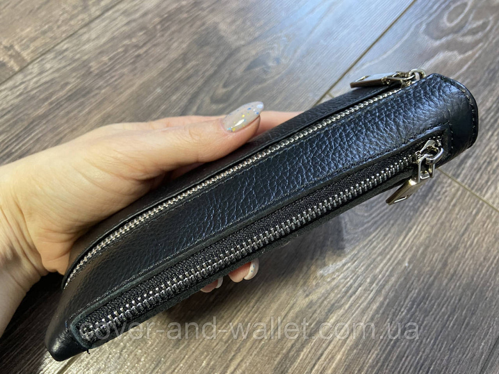 Длинная кожаная ключница на молнии с карабинами под каждый ключ Helen Verde 017-1 Киев - изображение 3