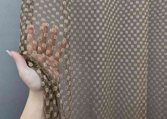 Тюль VR-Textil 1881т Гипюр Коричневый 300х270 см (42-0837) Киев