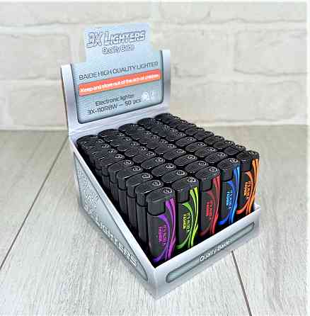 Зажигалка турбо-пламя 3X- Микс цвета уп/50шт Харьков