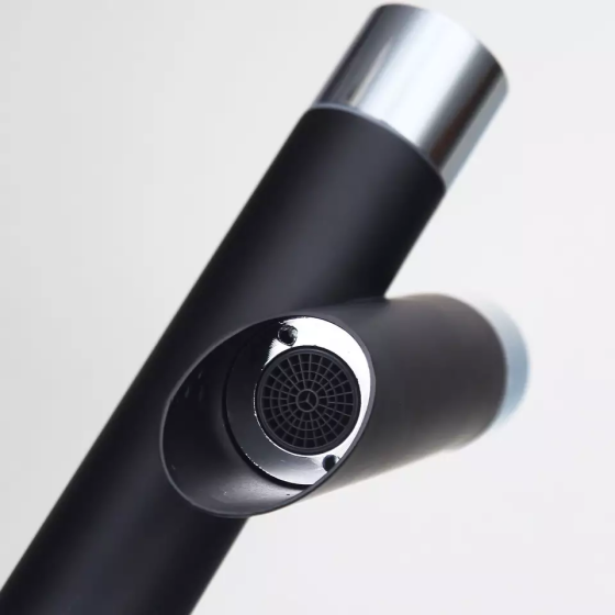 Смеситель качественный в ванную для умывальника, однорычажный из латуни для холодной и горячей воды Черный Каменец-Подольский