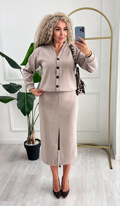 Женский невероятный костюм кардиган+юбка ангора вязка на трикотаже Моко, 52/54 Одесса - изображение 4