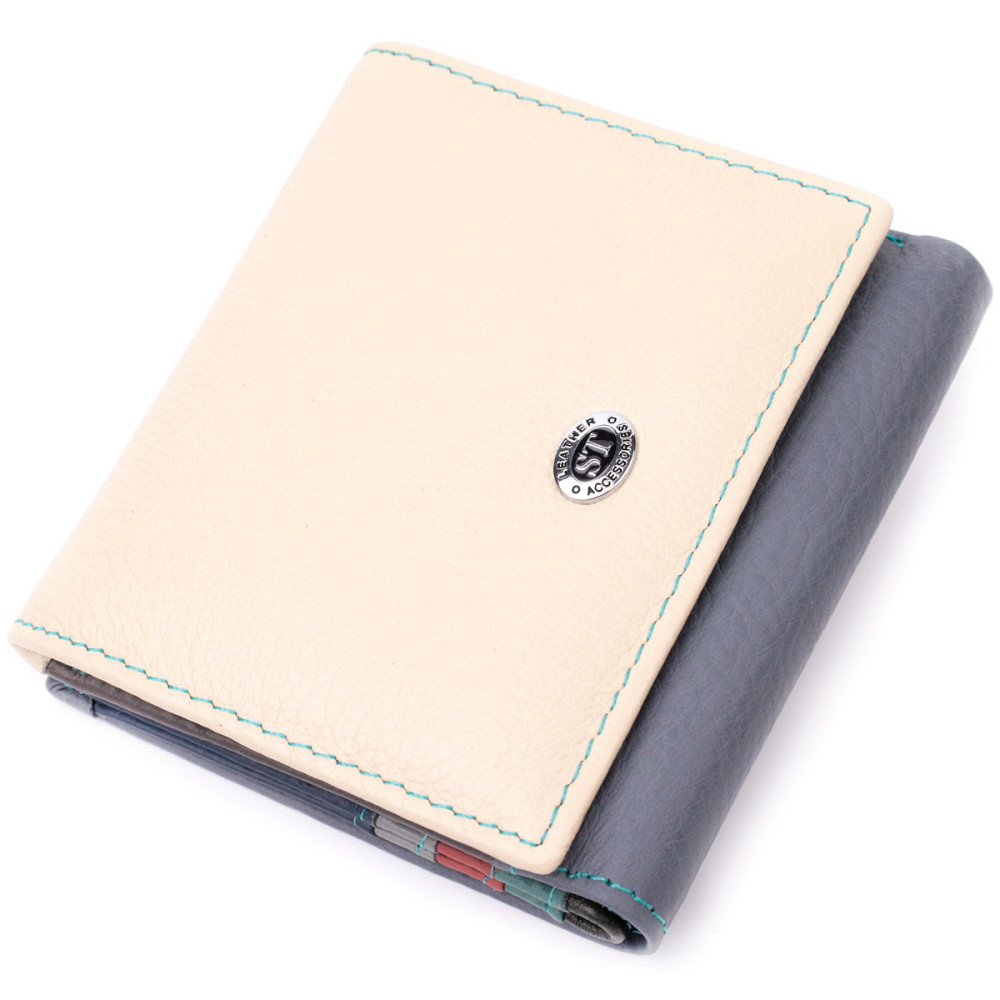 Кошелек женский с оригинальной монетницей из натуральной кожи ST Leather 19507 Разноцветный Киев - изображение 10