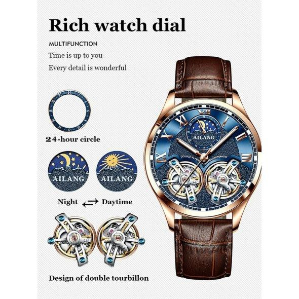 Чоловічий наручний годинник Ailang FlyWheel Київ - фото 10