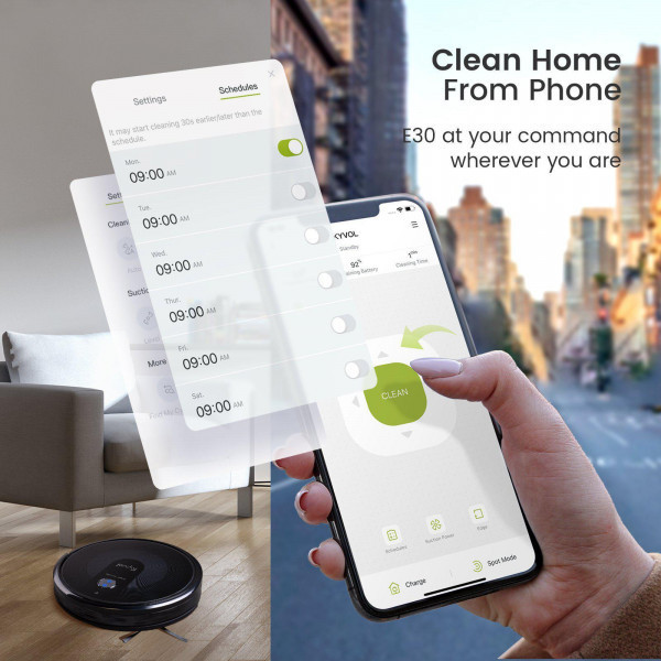 Робот пилосос Kyvol E30 Gyroptic navigation/3200 mA/2200 pa/Android+IOS (Kyvol E30) Київ - фото 4