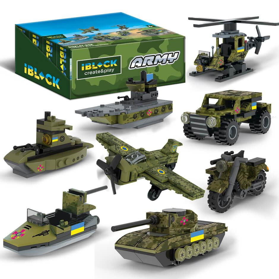 Конструктор IBLOCK арт. PL-921-424 6 дисп. по 8шт  Армія, 30-90дет.,8видів, р-р уп-ки 16*5*13, ціна за шт Киев - изображение 1