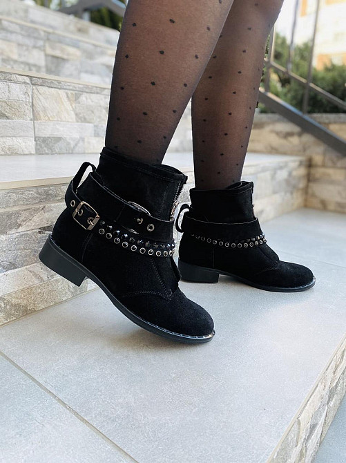 SOTHBY'S Жіночі черевики Sothby's чорні натуральна замша весна-осінь висота 13см (Б-5502/2) 37р Коломыя - изображение 9