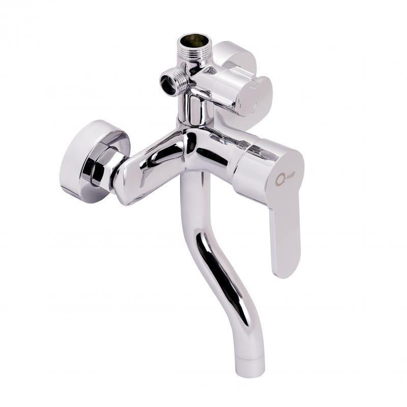 Душевая система универсальная Qtap Plava на три потребителя (с изливом) c полочкой QT1005CRM Chrome, латунь Харьков - изображение 3