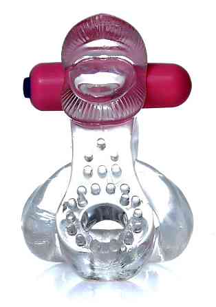 Ерекційне вібро кільце BOSS - Tongue Vibro Cock Ring Clear, BS6700051 Sex Aura Київ