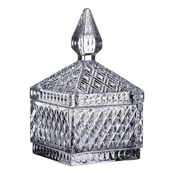 Цукерниця скляна з кришкою 8.5х8.5х15 см квадратна HP-YH-41 Київ