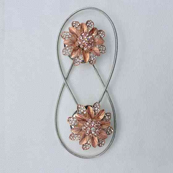 Магніти для штор та гардин "Flowers" набір 2 шт Персиковий (81-191) Київ