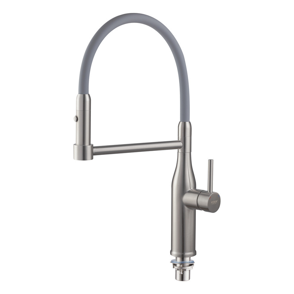 Кухонний змішувач KOER KI-70005-02 з силіконовим виливом з нержавіючої сталі (KR3388) Харків - фото 2
