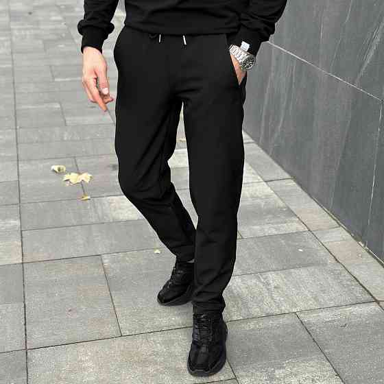 Чоловічі чорні штани демісезонні із софтшелу Pobedov Point Київ