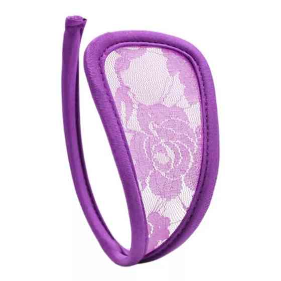 Труси без лямок бузкові мереживні (малюнок може відрізнятися) - розмір універсальний, спандекс Київ