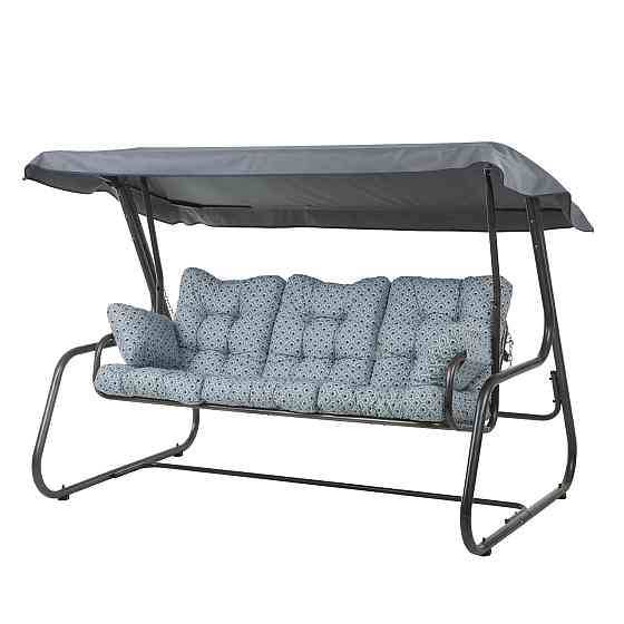 Гойдалка садова Patio Celebes, сіро-бірюзовий геометричний принт Київ