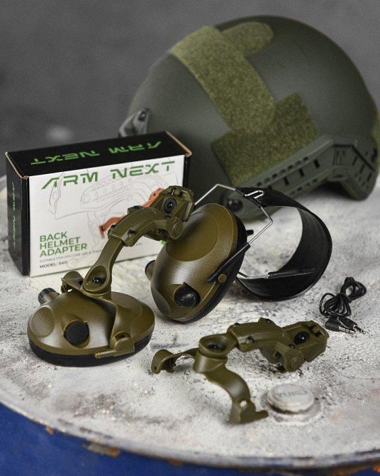 Тактические активные наушники комплект S6 крепление на шлем каску чебурашка Одесса - изображение 10